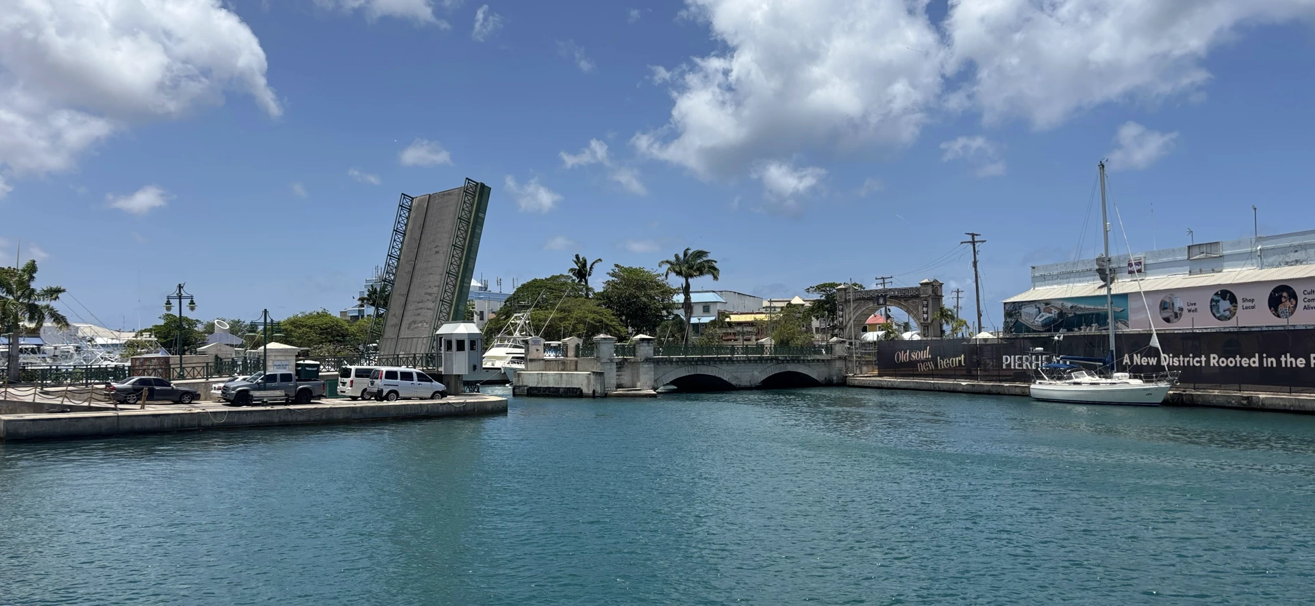 Bridge over the water in Bridgetown, Barbados